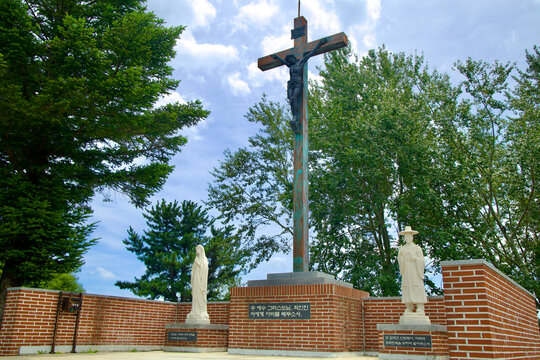 Crucifixion Cross and Religious Statues at Peace Security Park