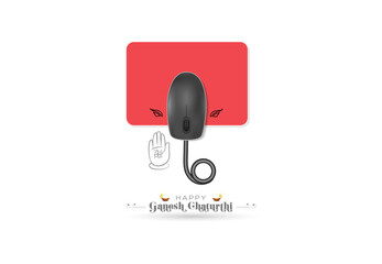 Modern concept of Ganesh chaturthi festival. Lord ganpati creative icon symbol vector illustration.