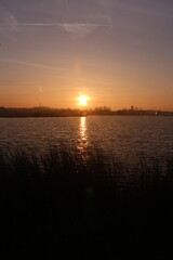 sunset over the river