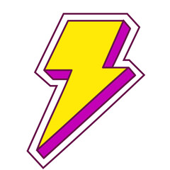 Lightning Retro Sticker