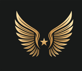 Golden Winged with Star symbol