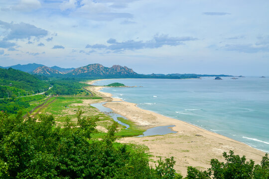 Scenic View of Mount Kumgang and DMZ from Unification Observatory
