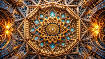 Divine Architecture: Symmetrical patterns, intricate structures, geometric precision, architectural grandeur, sacred geometry