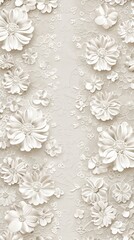 Obraz premium White 3D Floral Pattern Background.