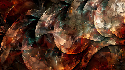 Obraz premium Abstract design with organic textures and natural motifs in deep earthy tones