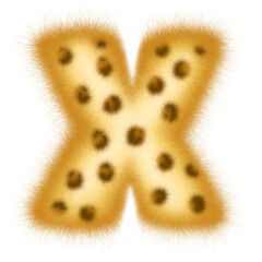 Fluffy Leopard Alphabet Letter X