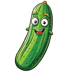 Cucumber Cartoon Style Vector illusration , Food Vegetable Vector