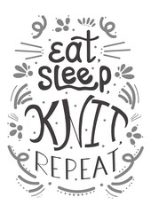 Cute hand drawn lettering for knit lovers