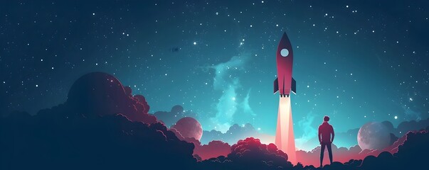 Entrepreneur s Rocket Launch A Futuristic Vision of Business Success and Achievement