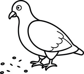 Simple pigeon line art perfect for kids coloring books fun and easy design for young artists
