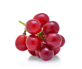 red grapes isolated on white background.