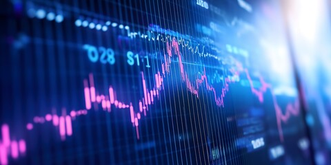A minimalist yet powerful stock market chart on a high-quality computer monitor, emphasizing simplicity and clarity in financial representation