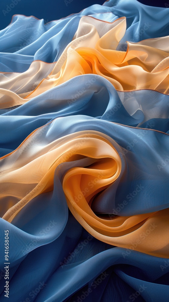 Poster the dynamic movement of black and gold waves creates an elegant design full of texture and depth