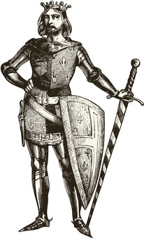 king of navarra vintage illustration isolated  on transparent background