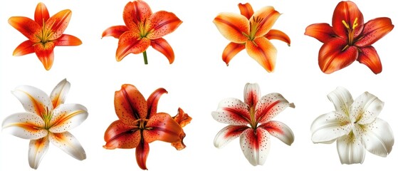A Collection of Lilies with Different Colors and Patterns