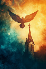 Vertical, Spiritual Book Cover template, for Christian based religions. 