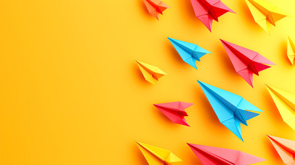 Obraz premium Teacher’s Day Paper Airplanes with Custom Text Space