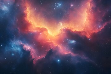 Fototapeta premium Nebula background featuring a vast expanse of interstellar clouds in deep space