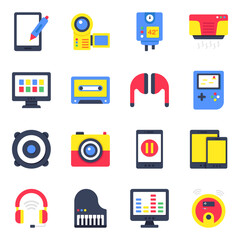 Pack of Home Appliances Flat Icon 

