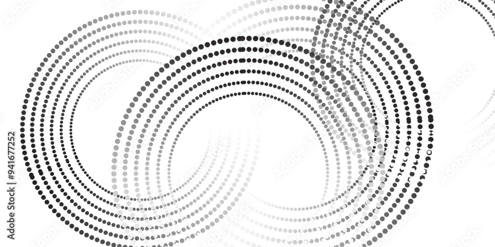 Poster dotted gradient circle. halftone effect circular dotted frame. progress round loader. half tone circ