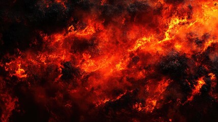 Fototapeta premium lava explosions and fire halloween background orange red and black smoke banner collection inferno copy space for text armageddon special effects backdrop