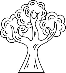 tree doodle lineart coloring