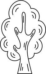 tree doodle lineart coloring