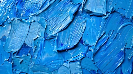 Blue Oil Paint Texture on White Background