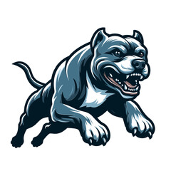 Fototapeta premium Full-Body Pitbull Bulldog Design Illustration, Standing Pitbull Terrier Dog Portrait