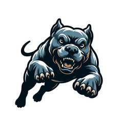 Full-Body Pitbull Bulldog Design Illustration, Standing Pitbull Terrier Dog Portrait