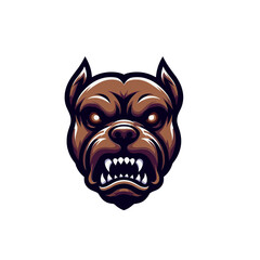 Vector Illustration of Angry Pitbull Head - Ideal for Logos, Labels, and Posters