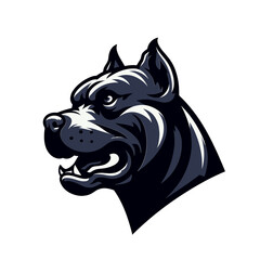 Vector Illustration of Angry Pitbull Head - Ideal for Logos, Labels, and Posters