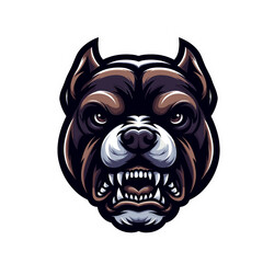 Vector Illustration of Angry Pitbull Head - Ideal for Logos, Labels, and Posters