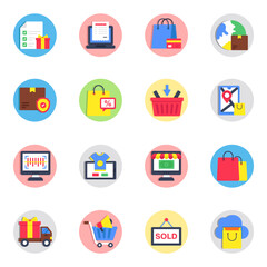 Set of Spending Flat Icons 

