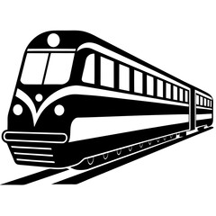 Minimalist Train Vector on White Background