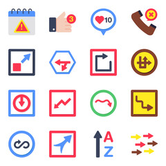 Set of Arrowheads Flat Icons

