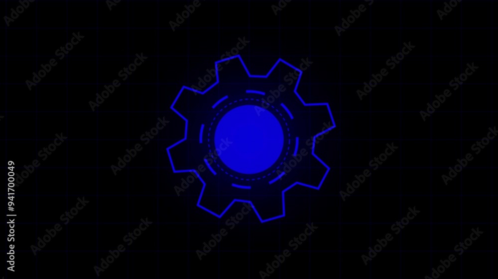Poster setting animation video on black background, update setting icon setup animation .
