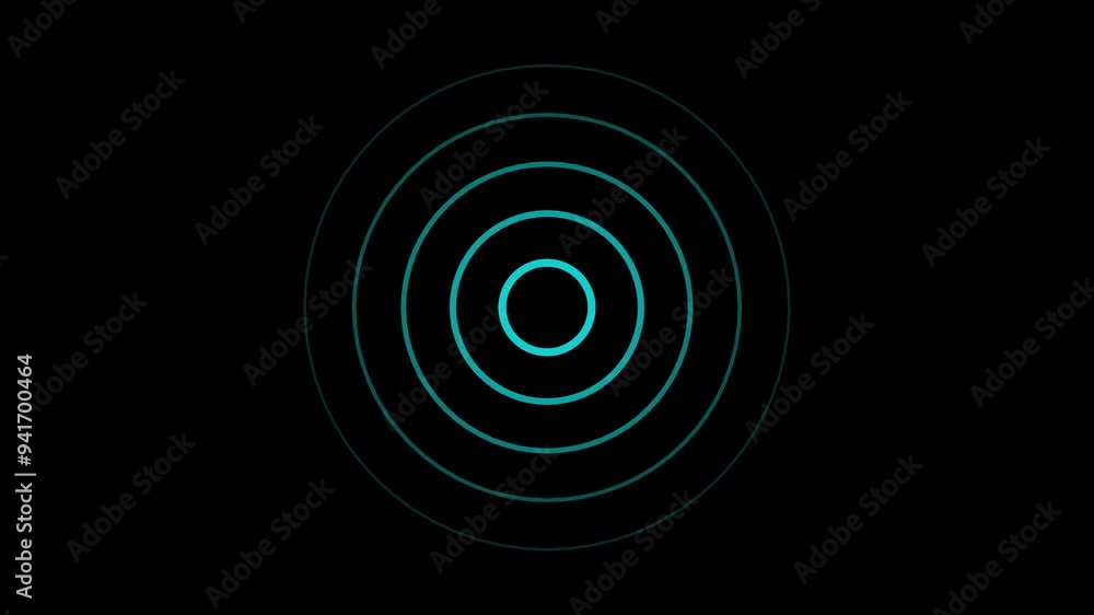 Poster digital tunnel radio wave signal with flowing black motion background.
