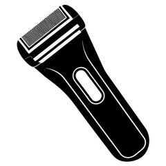 Electric Shaver Silhouette Vector on White Background