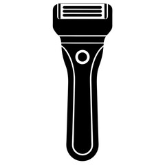 Naklejka premium Electric Shaver Silhouette Vector on White Background
