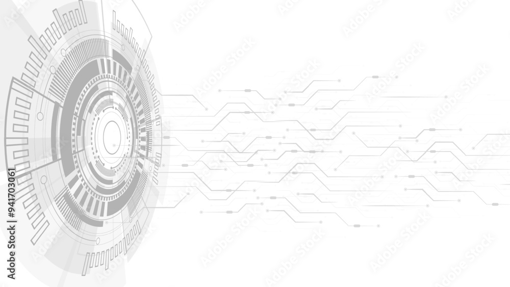 Poster gray background. abstract technological background with various technological elements. structure pa