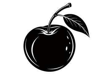 Create a Creative fruit Vector Style Silhouette with white Background