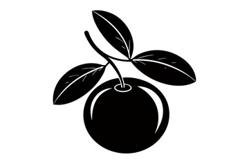 Create a Creative fruit Vector Style Silhouette with white Background