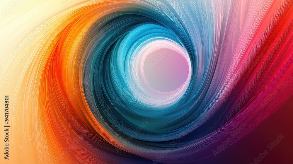 Aufkleber abstract lines in vibrant colors forming a smooth, circular flow, symbolizing the life cycle concept