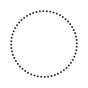 recommend clip art: Dotted circle icon. Circular dot border. Simple geometric frame. Minimal vector shape.