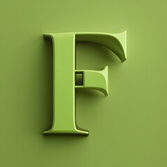 3D letter 'F' with a matte finish in solid color background Generated by Ai