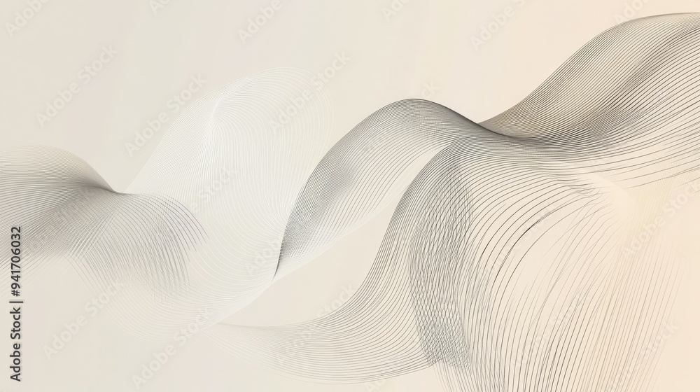 Poster abstract lines looping and intersecting, illustrating the lifecycle process in a minimalist design w