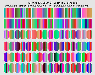 Chrome gradients of holographic colors for design and vector illustrations.