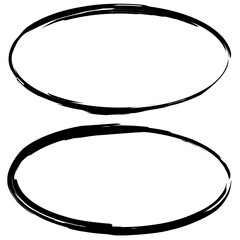 Set of aesthetic black oval frames