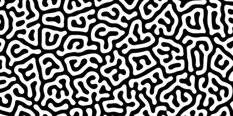 Abstract seamless turing pattern minimal organic geometric white background. black bold line abstract pattern Transparent monochrome striped texture, seamless pattern, modern stylish texture.